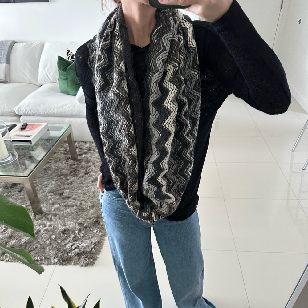 Missoni Black and Cream Chevron Knit